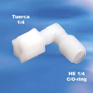 Codo Tuerca - HE 1/4" Con O-ring