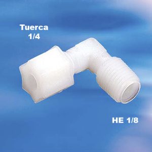 Codo Tuerca - HE 1/4" - 1/8" (Para carcasa membrana)