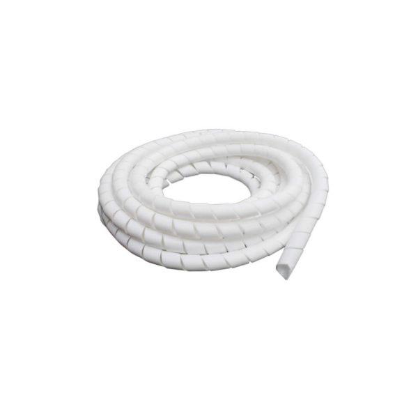 Espiral cubre cable eléctrico plástico 12mm blanco (10mts x rollo)